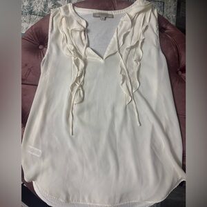 LOFT Cream Tank Blouse